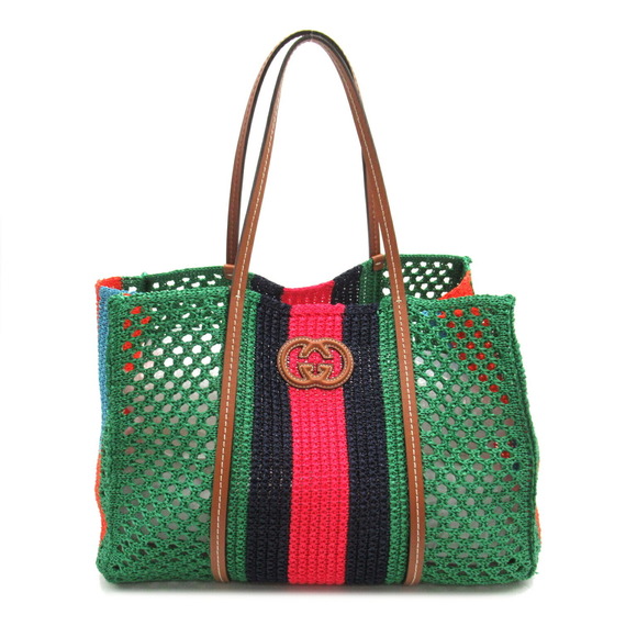 Gucci Interlocking Viscose Tote Bag Green - Picture 1 of 10